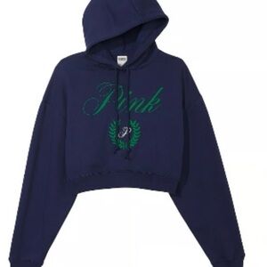 PINK Victoria's Secret Navy Hoodie with Green Accents